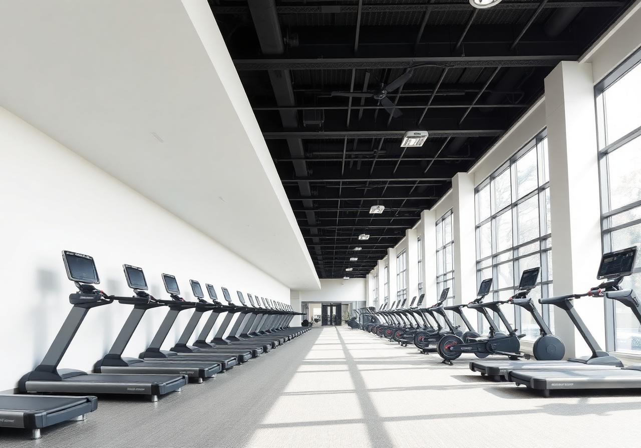 Modern WELL-certified fitness facility interior