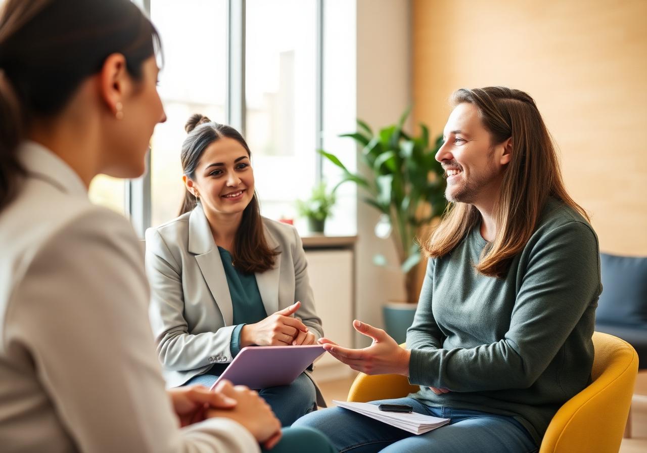Aerobodies health coach in conversation with an employee